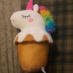 Source Unknown Unicorn Plush Wall Decor with Rainbow Mane